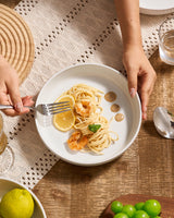 famiware Milkyway 33 oz Bowl Set, Pasta Bowls Set of 4, Salad Bowls Perfect for Your Friend for Housewarming, Thanksgiving, Christmas, White