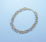 UNY JEWEL Twisted Cable Wire Link Chain Bracelet Two Tone Designer Brand Inspired Women Jewelry Valentine Christmas Gift (2 Tone)