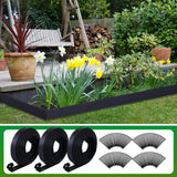 Sintuff 246 ft Garden Landscape Edging 2 Inch Tall Lawn Edging Border with 216 Anchoring Spikes Flexible Straight Top Garden Border Lawn Roll Kit(Black)