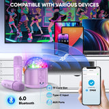 Karaoke Machine with Disco LED Lights for Adults Kids, Portable Bluetooth Speaker with 2 Wireless Microphone, Christmas Birthday Gifts Toys for 3-12+ Kids Family Home Party Stocking Stuffers