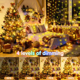 KNONEW 203FT 600 LED Outdoor Fairy Lights Plug in, Christmas Fairy Lights Outdoor Waterproof 8 Modes Memory Times for Wedding Bedroom Walls Garden Trees Decoration(Warm White)