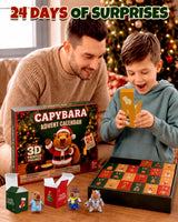Capybara Advent Calendar 2026 for Boys Girls 3D Printed Animal Toys Gifts