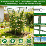 2 Pack Cucumber Trellis 48" L x 48" H, A-Frame Garden Trellis for Climbing Plants Outdoor, Vegetable Trellis for Raised Bed, Support for Squash Pea Zucchini Grape Flowers Tomato