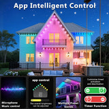 CETELUMA 300FT Permanent Outdoor RGB Lights, IP67 Waterproof Smart Eave Lighting, with App/Remote Control Eaves Light, DIY LED Scenes Modes for House Roof Decor,Christmas,Party,All Holiday and Daily