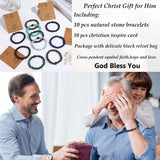 SONNYX 10PCS Religious Cross Beaded Bracelets for Men