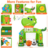 Toddler Basketball Hoop & Soccer Goal, Baby Toys for 1 2 3 Year Old Boys Girls, Kids Sports Toy with Light Sound Music, Dinosaur Toys for 12-16-18 Months, Christmas Birthday Gifts for Ages 1-3