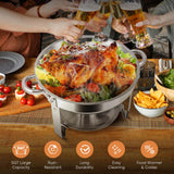 Chafing Dishes for Buffet, 2 Pack 6QT Stainless Steel Chafing Dish Buffet Set with Lids, Food Warmers for Parties Buffet, Buffet Servers and Warmers for Home, Christmas Gatherings, Catering Events