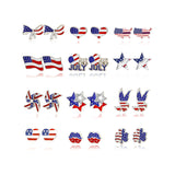 Dreuyet 12 Pairs 4th of July Earrings Set for Women American Flag Patriotic Stud Earrings Red White Blue USA Flag Jewelry for Independence Day Memorial Day Party Gifts (Red)