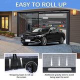 Garage Door Screen for 1 Car Garage 10x7FT, Magnetic Screen Garage with Retractable Fiberglass Mesh and Heavy Duty Weighted Bottom, Easy Assembly & Pass, Hands Free Screen Door Kit