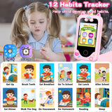 Kids Smart Phone for Girls Toys, Gifts for 3-10 Year Old Girl Boy Christmas Birthday Kids Toys, 2.8" Touchscreen Toddler Learning Cell Toy Phone with Dual Camera, Game, Music Player, 8GB Card Pink