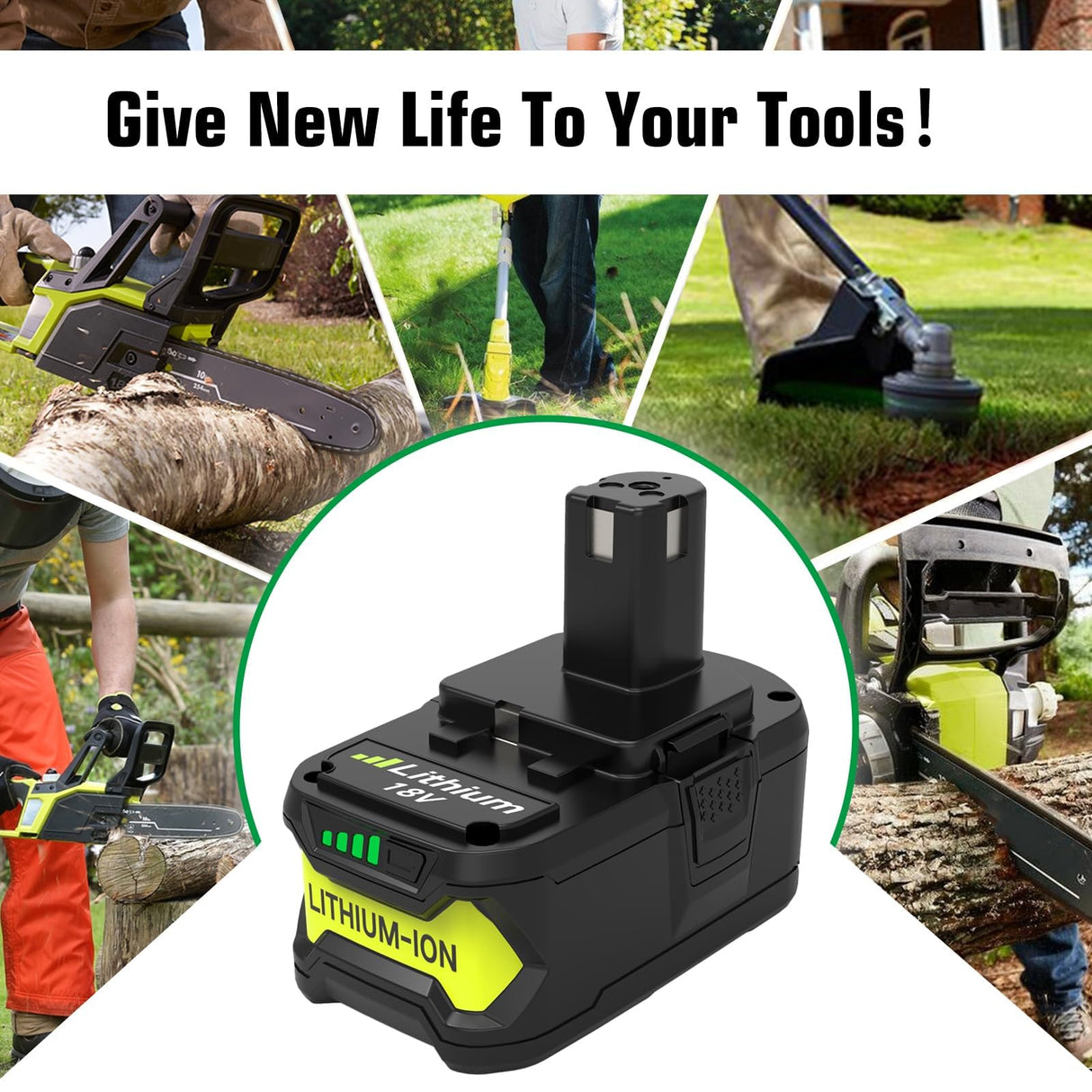 2-Pack 18V 8000mAh P108 Extended Runtime Lithium Battery Replacement for Ryobi 18V Battery Compatible with Ryobi 18 Volt Battery P102 P103 P104 P105 P107 P109 P108 P190 P122 Cordless Tools (Green)
