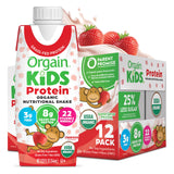 Orgain Organic Kids Protein Nutritional Shake, Strawberry - 8g of Protein, 22 Vitamins & Minerals, Fruits & Vegetables, Gluten Free, Soy Free, Kosher, Non-GMO, 8.25 Ounce (Pack of 12)