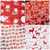 RUSPEPA Christmas Wrapping paper-Red and White Paper with a metallic foil shine-Christmas Elements Collection-4 Roll-30Inch X 10Feet Per Roll