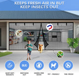Garage Door Screen for 1 Car Garage 10x7FT, Magnetic Screen Garage with Retractable Fiberglass Mesh and Heavy Duty Weighted Bottom, Easy Assembly & Pass, Hands Free Screen Door Kit