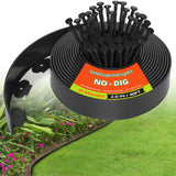 40FT Landscape Edging No-Dig, 2 Inch Tall Heavy Duty Plastic Garden Edging Border with 40 Anchoring Spikes for Lawn, Flower Bed & Decorative Yard