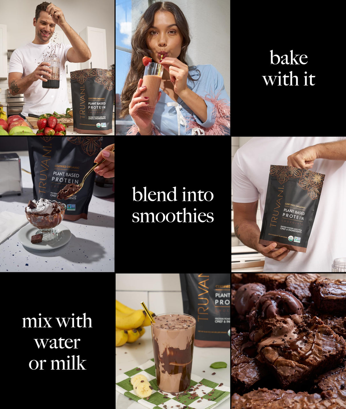 Truvani Vegan Pea Protein Powder | Chocolate | 20g Organic Plant Based Protein | 20 Servings | Keto | Gluten & Dairy Free | Low Carb | No Added Sugar