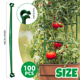 100Pcs Plant Stake Arms for Tomato Cage,11.8" Garden Stake Connectors with 2 Adjustable Buckles,Expandable Trellis Connectors Attach 11mm Diameter Plant Stakes for Climbing Plants Vegetables