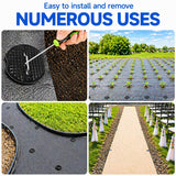 Garden Stakes,6 Inch 11 Gauge 100pcs Galvanized Landscape Staples + 100pcs Gaskets + 1Pick Hook, U-Shaped Heavy Duty Ground Stakes for Weed Barrier Fabric, Turf, Sod, Ground Cover
