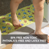 YINENN Bath and Shower Safety Mats 40x16 inch, Non Slip with Suction Cups for Bathroom Stall and Tub Floor, Extra Large and Machine Washable, Drain Holes Keep Bathtub Clean, Colored Dogs