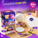 Paint Your Own Moon Lamp Kit, 3D Moon Night Light, Crafts for Kids Age 4-12