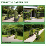 Anleolife 4x6ft Galvanized Garden Arch Trellis, Raised Beds and Vines
