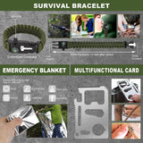 Survival Kit, Gifts for Men Christmas Dad, 150 PCS Survival Gear and Supplies Equipment with Trauma Bag, Molle Pouch Emergency Kit for Outdoor Camping, Hunting, Car, Home, Earthquake, Adventures