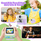 Kids Instant Print Camera, Christmas Birthday Gifts for Girls Boys Purple