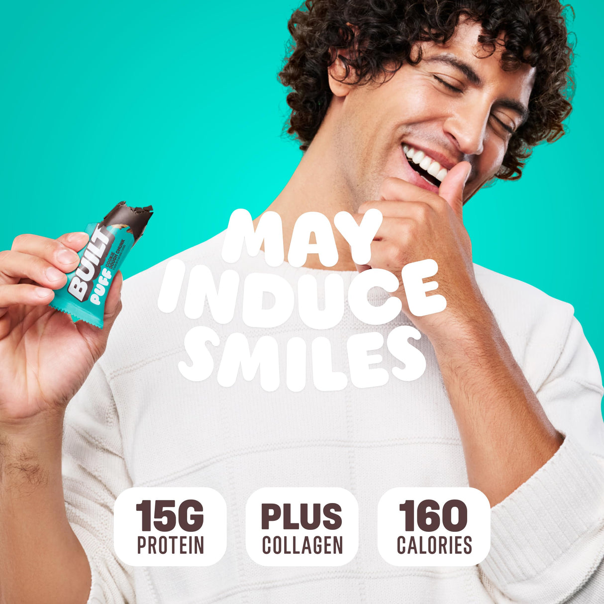 Built Bar, Puff Protein Bars, Cookie Dough Chunk Puff, 15g Protein Snacks, On-The-Go Bars, Only 160 Calories, 8g Sugar, Collagen, Not Gluten Free, 12 Count