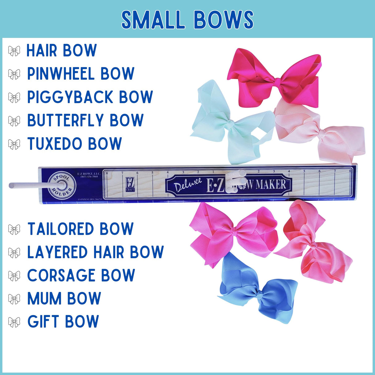EZ Bow Maker with Rose and Flower Maker Attachment - Easy Bow and Flower Maker Tool Kit for Ribbon, Crafts, Wreaths, Gift Bows, Hair Bows, Flowers, Roses, Christmas Decor Bowmaking, Weddings