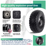 Kavedodu 12'' Flat Free Tires Rubber Replacement Solid Tire and Wheel Assemblies for Hand Trucks Garden Cart Wheelbarrow - 3.5”Wide Polyurethane Tires 2.1 Hub with 5/8 Inch Axle Borehole (410/350-6)