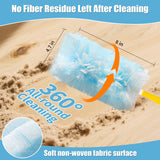 Senowi 40 Count 360° Heavy Duty Duster Refills Compatible with Swiffer,Large Size-Extra Thick Disposable Electrostatic Duster Refill with 1 Retractable Handle(35-inch Length Fully expanded)