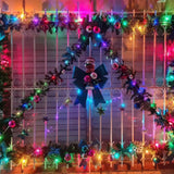 QITONG Multicolor Solar Christmas Lights, 2 Pack Each 33ft 100 LED Rope Light, Fairy Lights in Clear Thin Tube with 8 Modes