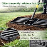 Lawn Leveling Rake - Heavy Duty 30" x 10" Lawn Leveler,Anti-Flip Edge, Adjustable 6FT Handle, Folding Plate for Yard, Soil, Sand, Topsoil,Gravel - Garden Ground Top Dressing,Landscaping tool