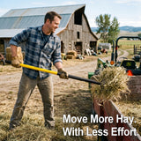 Nohovu Heavy Duty 10 Tine Pitchfork with Fiberglass Handle, 56 Inch Garden Fork for Hay, Compost, Mulch & Yard Work