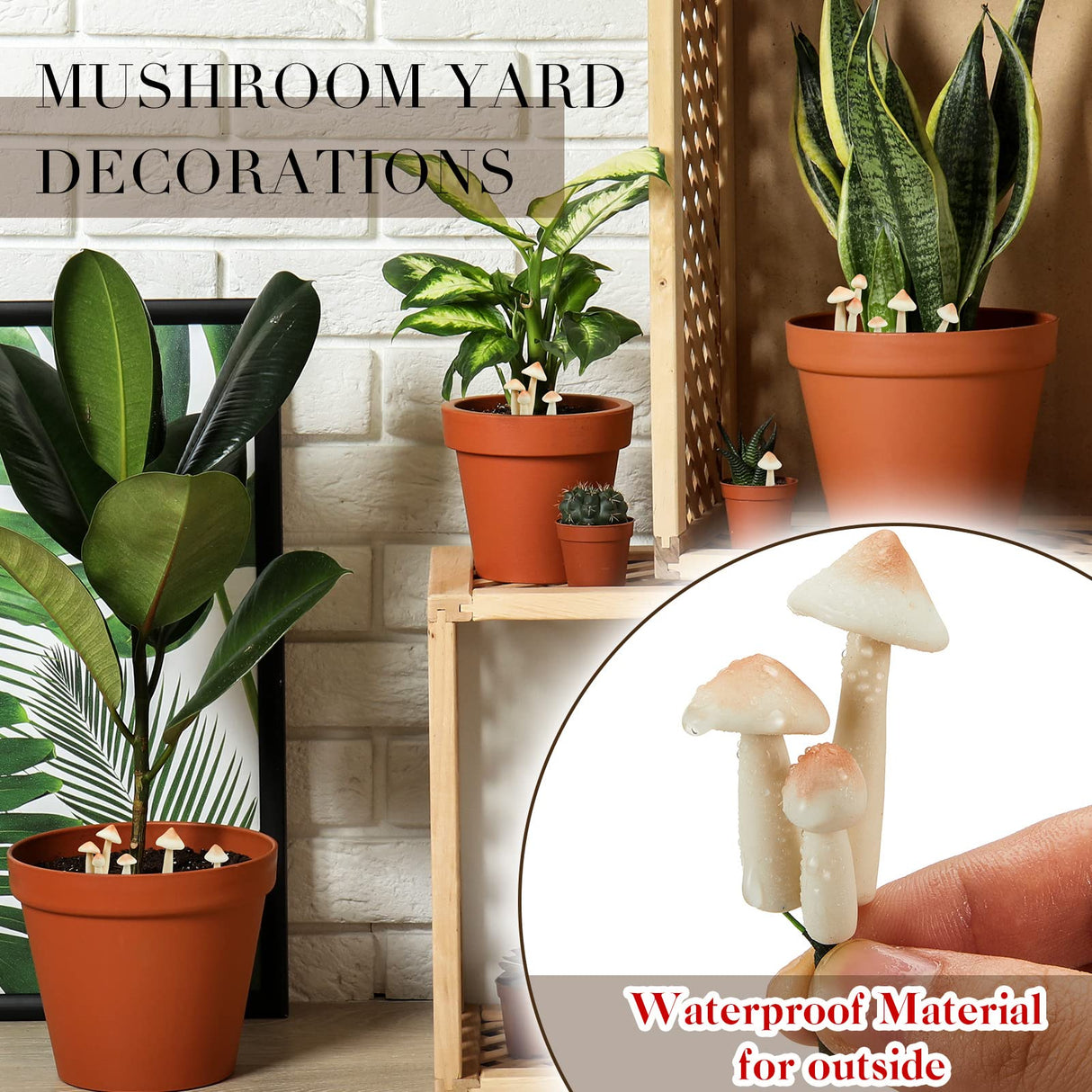 Taiyin 10 Pcs Luminous Mushroom Miniature Garden Mushrooms Outdoor Decor Waterproof Glow in The Dark Yard Decor for Fairy Outdoor Garden Micro Landscape Terrarium Christmas Tree