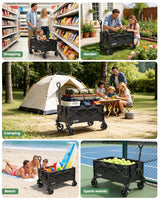 GVDV CW35 Wagons Carts Foldable, 42 in Extended Handle Collapsible Wagon