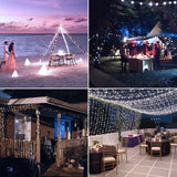 JMEXSUSS 4 Pack 100 LED Solar String Lights for Outside, 33ft White Solar Fairy Lights Outdoor Waterproof, 8 Modes Solar Christmas Lights for Garden Yard Tree Wedding Decorations