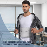 Fit Geno Back Brace Posture Corrector for Men & Women: Shoulder Straightener Adjustable Full Back Support Pain Relief - Scoliosis Hunchback Spine Corrector (Small), Gray