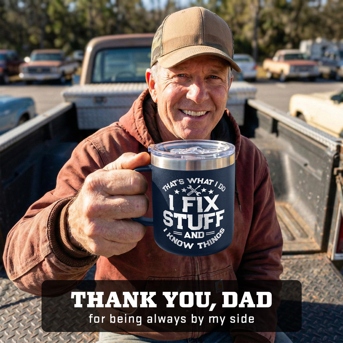 WITTSPOT Birthday Gifts for Men, Dad, Him, Handyman, Grandpa on Fathers Day, Christmas - Dad Birthday Gift Ideas - Cool Mens gifts Ideas, Mens Birthday Gift Ideas - Stainless Steel Men Mug 14 Oz