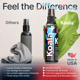 Koala Eyeglass Lens Cleaner Spray Kit | (2x) Glasses Cleaner Bottle + (2x) Microfiber Cloth | Alcohol Free Eyeglasses, Screen, and Camera Cleaning Kit | Made in USA (4 Piece Set)