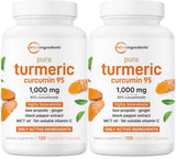 Micro Ingredients Pure Turmeric Curcumin Supplement 1,000mg – 95% Curcuminoids with Black Pepper & Ginger – High Absorption for Joint & Antioxidant Support* – Filler Free, 240 Veggie Capsules