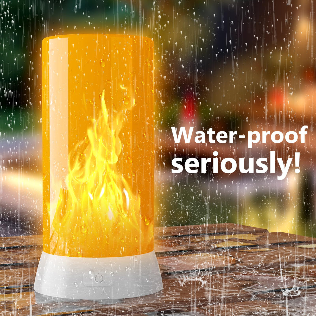 DI MORE 2PCS LED Flame Light, USB Rechargeable Flame Lamp with Remote & Timer, Waterproof Dimmable Flameless Candles Light for Home Party Garden Camping Halloween Christmas Decoration