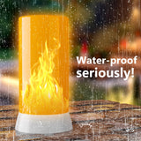 DI MORE 2PCS LED Flame Light, USB Rechargeable Flame Lamp with Remote & Timer, Waterproof Dimmable Flameless Candles Light for Home Party Garden Camping Halloween Christmas Decoration