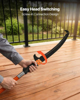 VEVOR Manual Pole Saw, 7.3-27 ft Extendable Tree Pruner, Sharp Steel Blade High Branches Trimming, Manual Branch Trimmer with Lightweight 8 Fiberglass Handles, for Pruning Palms and Shrubs