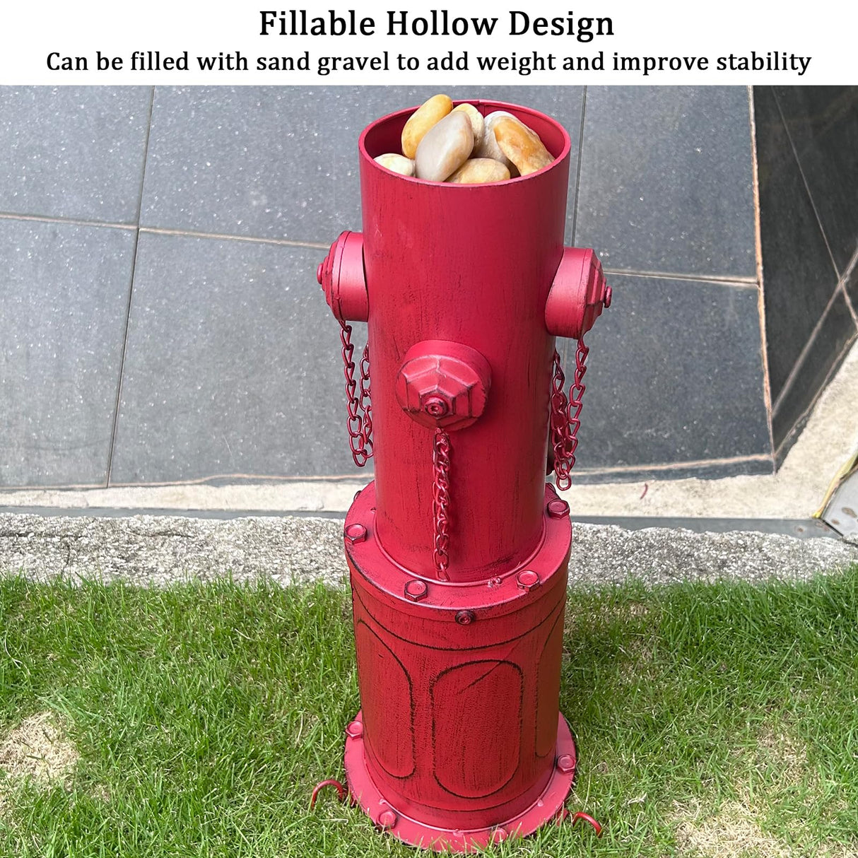 YiLifebes Dog Fire Hydrant Pee Post, 22.4" H Fake Fire Hydrant for Dogs to Pee on, Large Metal Pee Post Statue for Yard Garden Indoor & Outdoor
