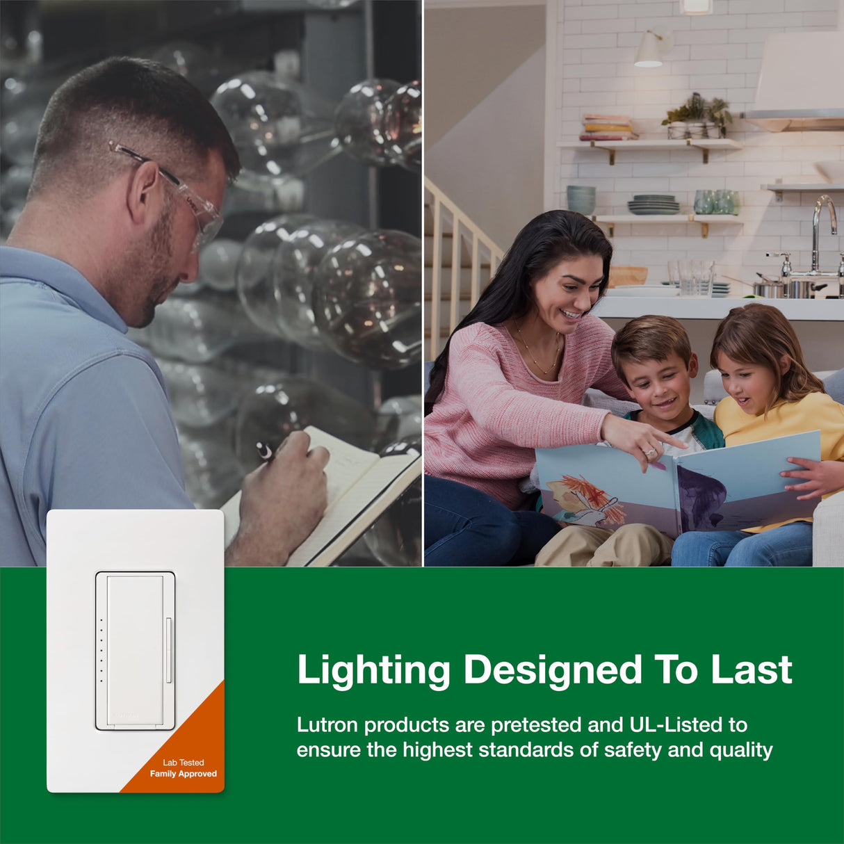 Lutron Maestro LED+ Dimmer Switch for Dimmable LED, Halogen and Incandescent Bulbs, 150W/150W/Single-Pole or Multi-Location, MACL-153M-AL, Almond