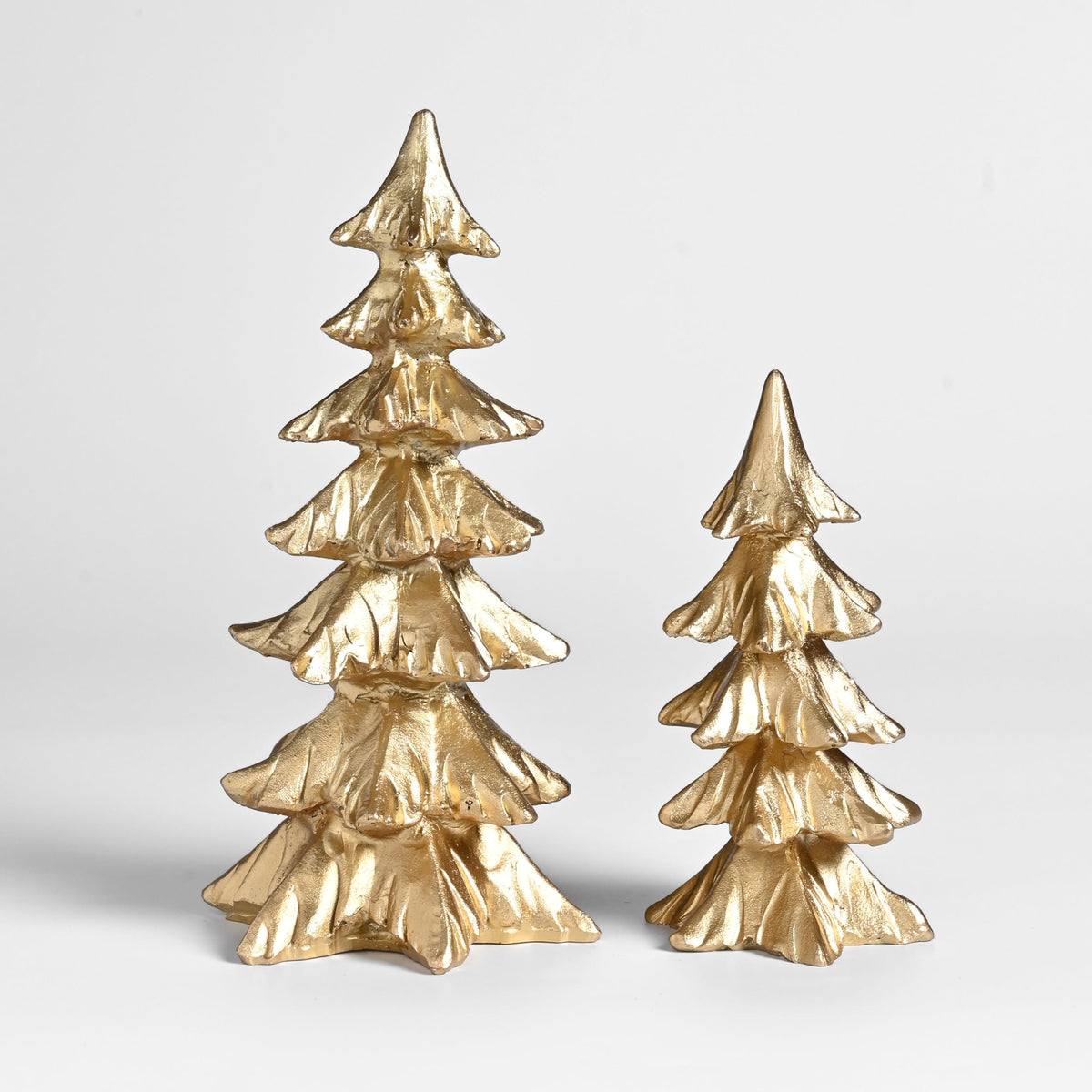 FESTGLOX Gold Christmas Tree Figurines,Small Resin Christmas Tabletop Trees