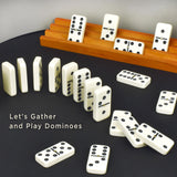 Queensell Dominos Set for Adults, Double 6 Dominoes Set with 28 Tiles in Wooden Case, Classic Dominoes, Family Board Game for Kids & Adults, Travel Game for Family Game Night, Juegos de Mesa