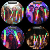 GDHZWTMY 36 Pcs LED Foam Glow Sticks Bulk,Glow in The Dark Party Supplies，Foam Light Up Sticks 3 Modes of Color Flashing for Birthday,Wedding,Raves,Carnival,Halloween Christmas,New Year,Concert