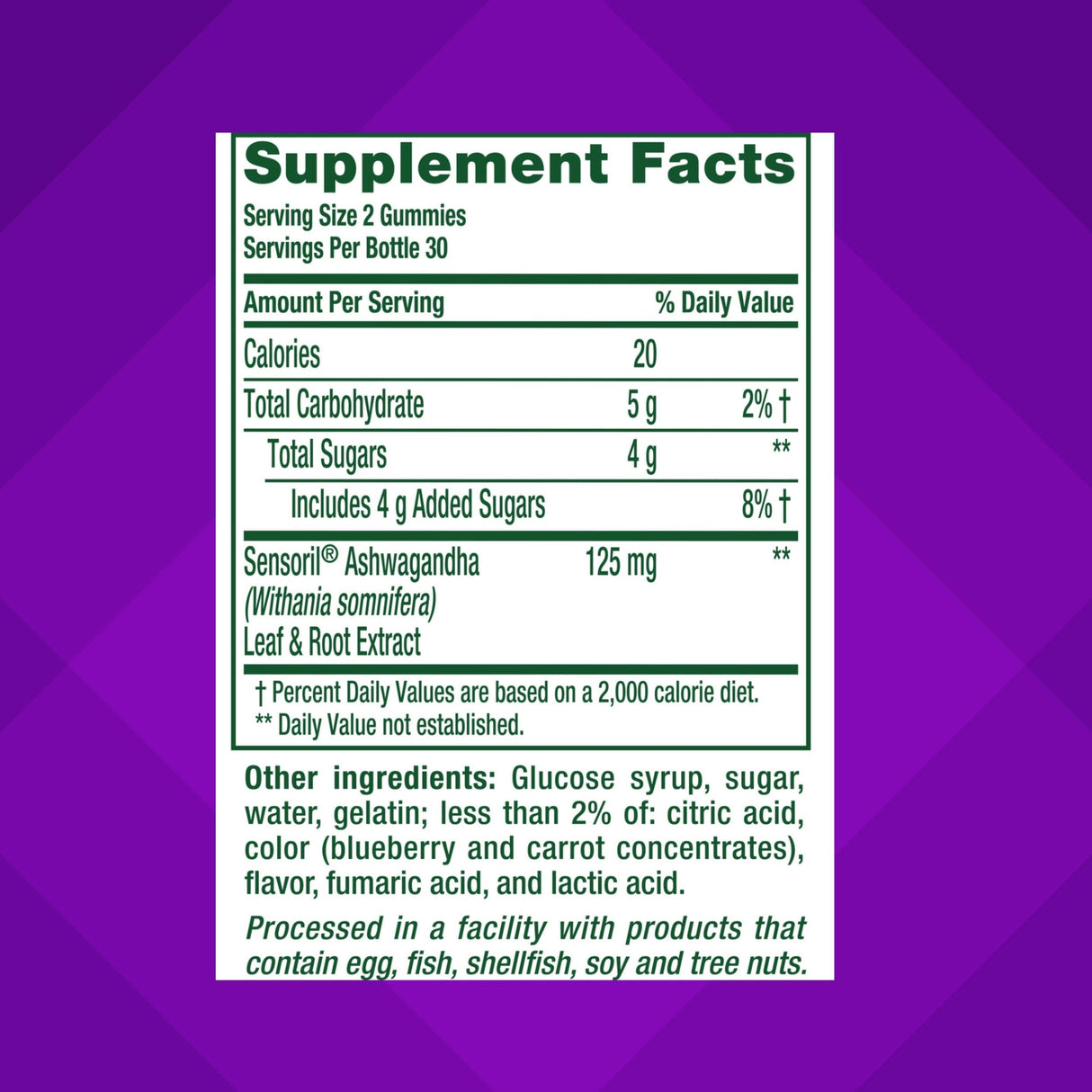 Vitafusion Ashwagandha Gummies –Clinically Shown Adaptogen Sensoril Ashwagandha 125mg Per Serving – Help Manage Stress – Chewable Gummy Vitamins/ Alternative to Liquid Capsules Drops Powder, 60 Count